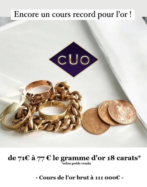 Le prix du gramme d'or au Comptoir Universel de l'Or est le plus cher du marché jusqu'à 77€ en novembre 2025