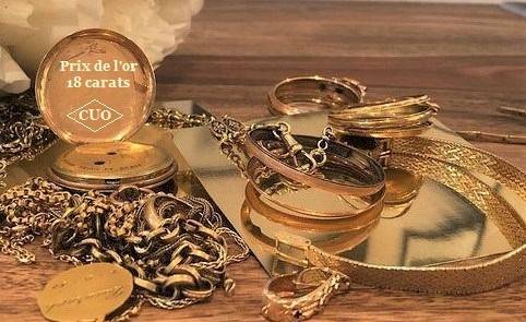 Quel est le cours de l'or 18 carat aujourd'hui au comptoir universel de l'or Aix en Provence?