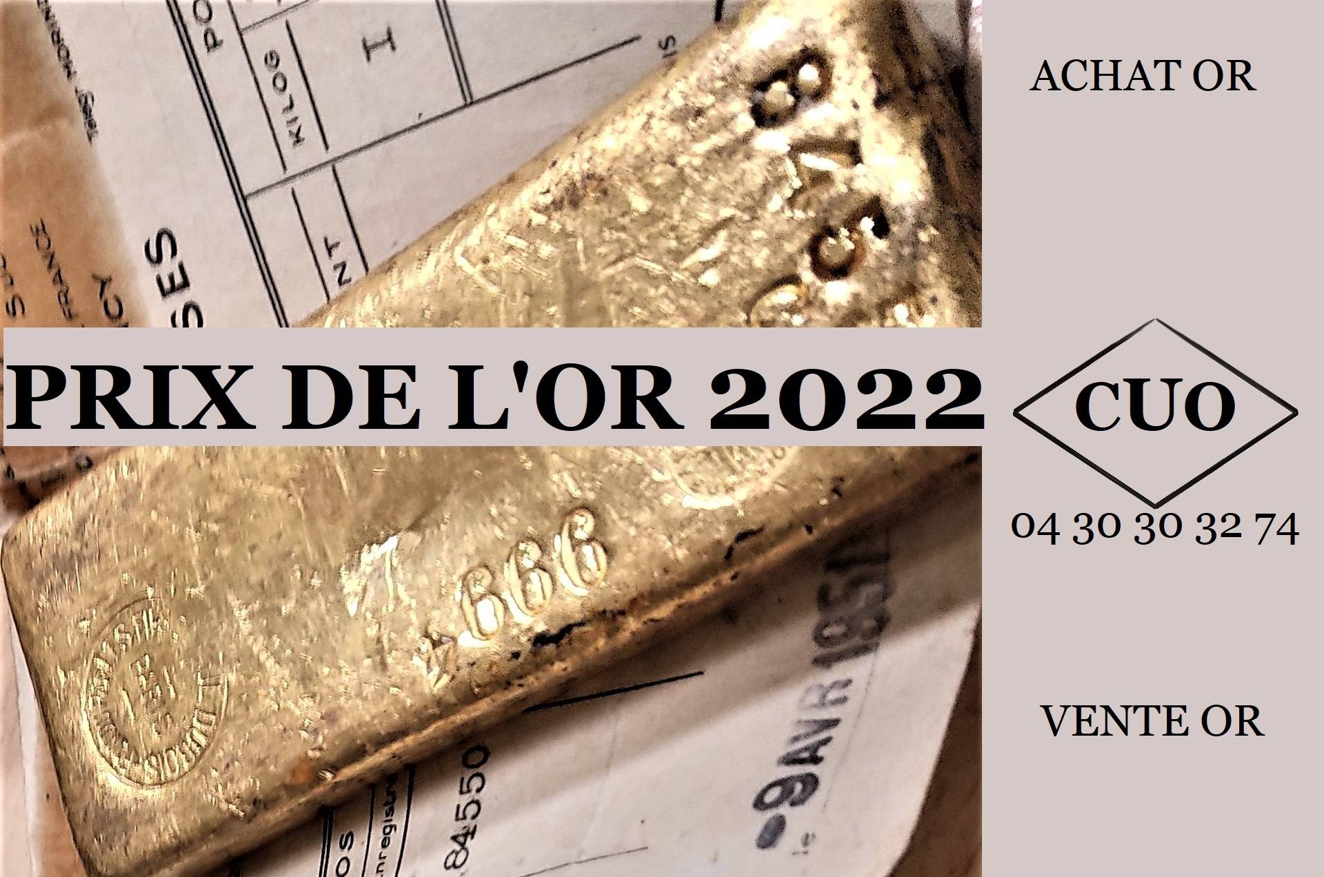 PRIX DE L'OR EN FEVRIER 2022