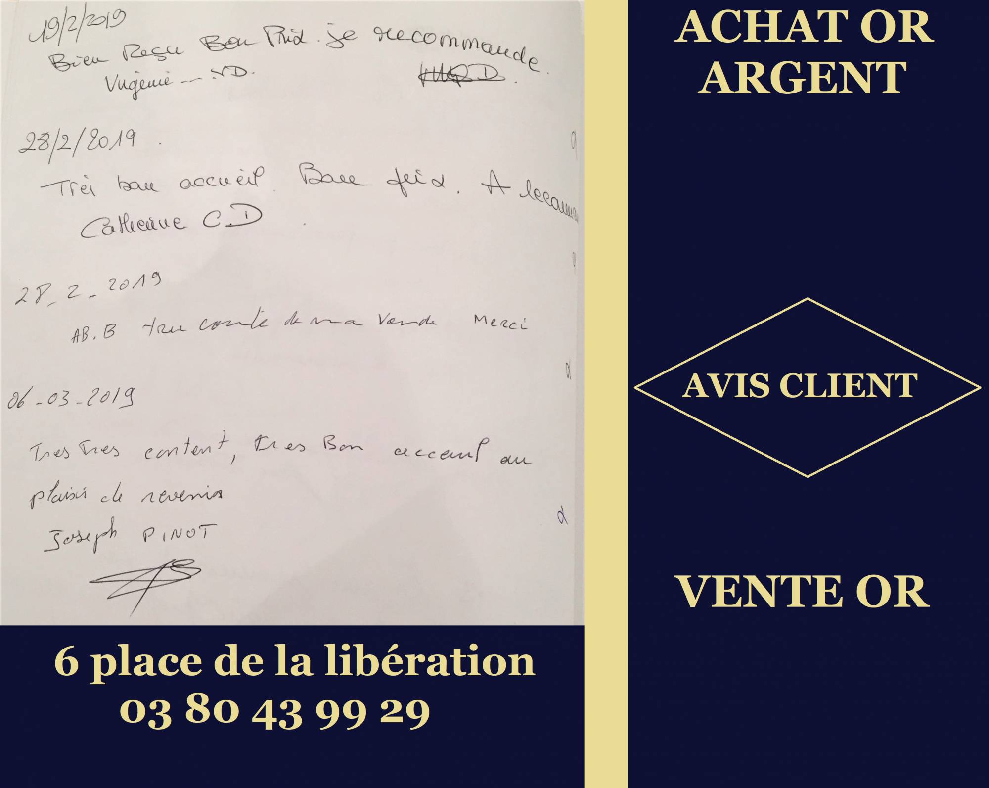 Avis internautes 2019 rachat d'or et d'argent 