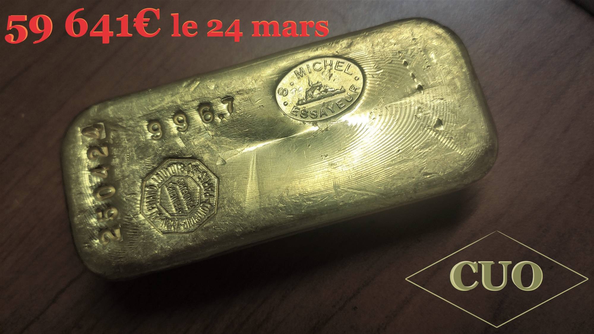Le cours de l or s'envole au dessus des 59 000€ en mars 2023 par le comptoir universel de l or Rouen
