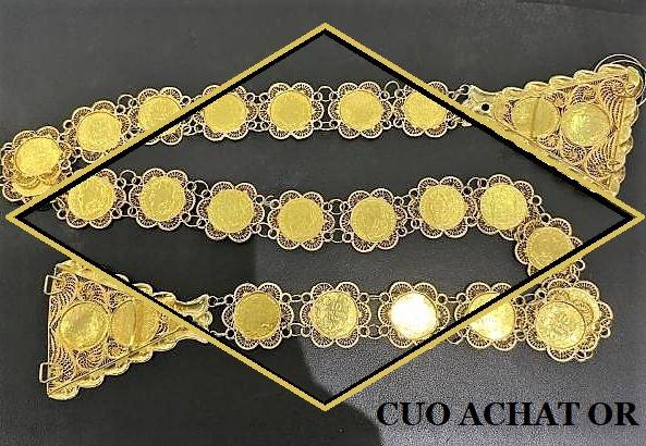 les ceintures en or de mariage du Maghreb sont rachetées au prix de l'or 22 carats au comptoir universel de l'or