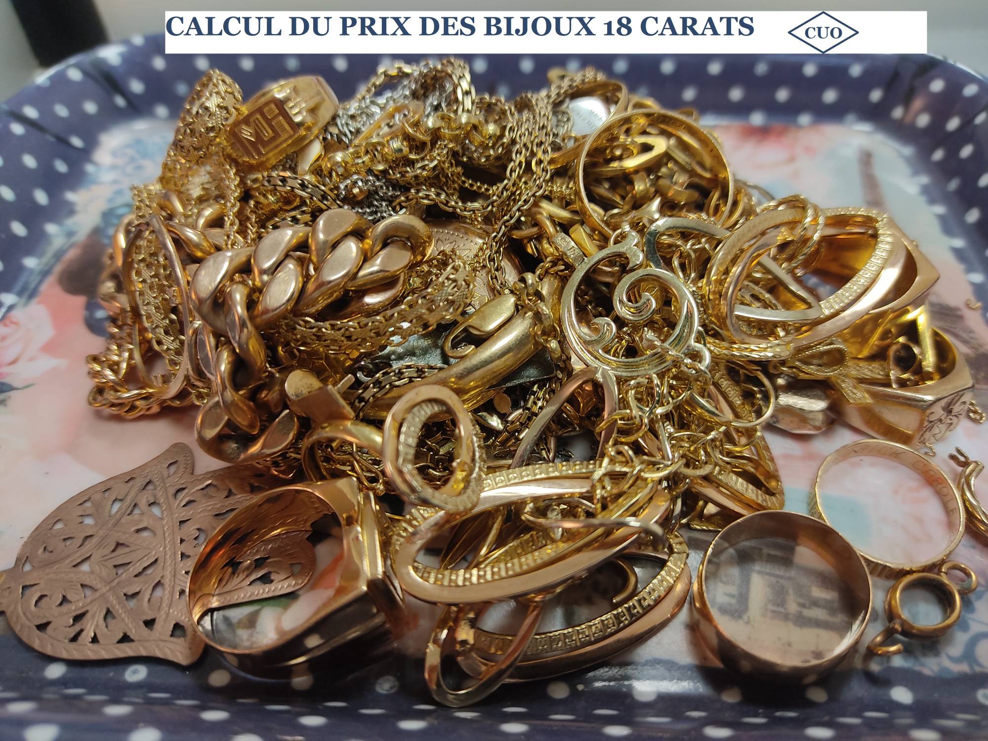 COMMENT CALCULER LE PRIX DE VOTRE ACHAT D'OR BIJOUX 18 CARATS par le Comptoir CUO d'Aix en Provence