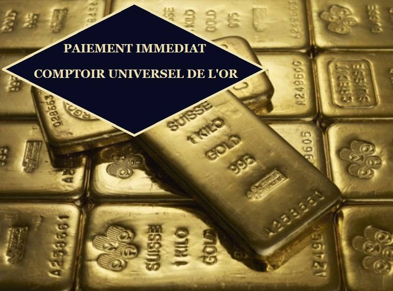 L'or en cash à Paris c'est un paiement immédiat de vos bijoux pièces et lingot d'or par virement au comptoir universel de l'or