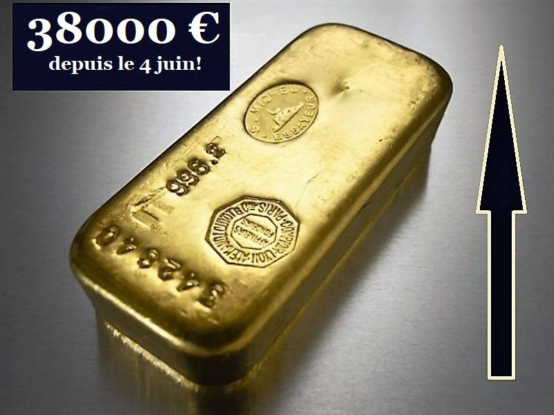 Plus de 38000€ le lingot d'or depuis le 4 juin 2019