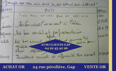 avis client rachat d or Gap Hautes alpes